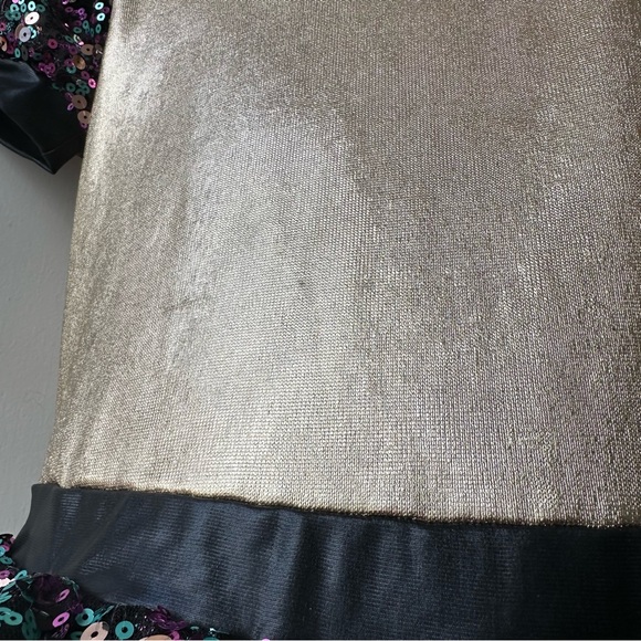 Awish Come True Puff Sleeve Sequins Dance Costume Dress, Size SC-6, Gold Multi - Picture 5 of 9